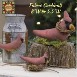 Cardinal Primitive Fabric Hanging 8"W or 5.5"W