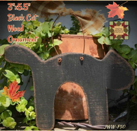 Black Wood Scary Cat Hanging 5.5" Fall