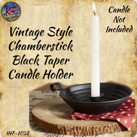 Chamberstick Black Taper Candle Holder Vintage Style