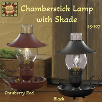 Chamberstick Electric Lantern with Shade, including Glass Chimney