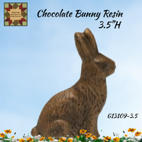 Chocolate Carved Resin Bunnies Easter Spring Decor 8", 4.75" & 3.25"