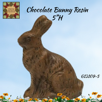 Chocolate Carved Resin Bunnies Easter Spring Decor 8", 4.75" & 3.25"