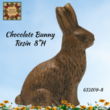 Chocolate Carved Resin Bunnies Easter Spring Decor 8", 4.75" & 3.25"