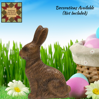 Chocolate Carved Resin Bunnies Easter Spring Decor 8", 4.75" & 3.25"