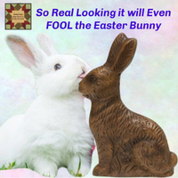 Chocolate Carved Resin Bunnies Easter Spring Decor 8", 4.75" & 3.25"