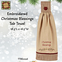 Christmas Blessings Embroidered Tab Towel