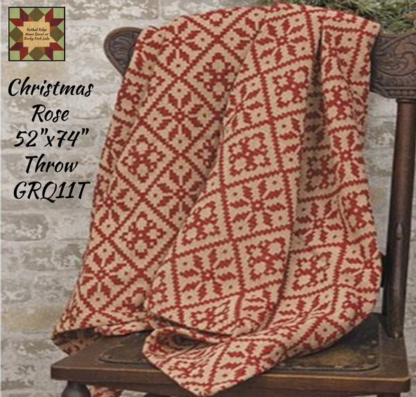 Christmas Rose Woven Throw 52"x74"