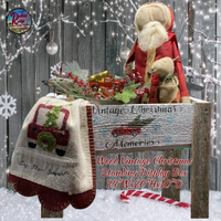 Christmas Wood Standing Red Truck Display Box Indoors or Out