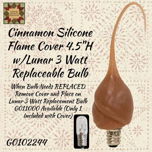 Cinnamon Silicone Flame Cover w/Replaceable Bulb