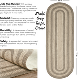 Cobblestone Jute Runner, Trivet and Rugs 2 Styles, More Available