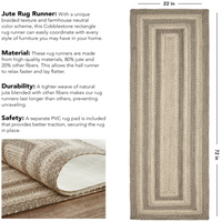 Cobblestone Jute Runner, Trivet and Rugs 2 Styles, More Available