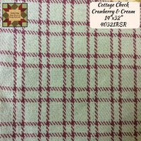 Cottage Check Cranberry & Linen 32" Runner