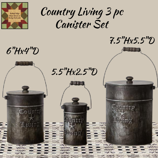 Country Living 3pc Canister Set