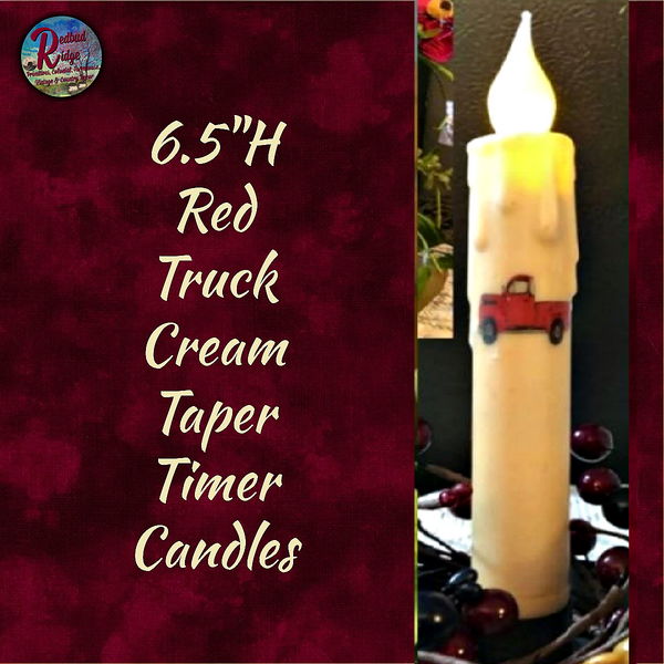 Taper Candle Timer Red Truck 6.5"H