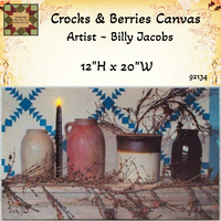 Crocks & Berries Blue Canvas Artwork ~ Billy Jacobs