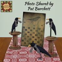 Crow Figurine Black Fabric