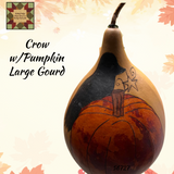 Crow & Pumpkin Large Gourd