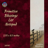 Notepad Primitive Blessings List   Magnet on Back