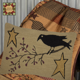 Kettle Grove CROW, STARS & PIP BERRY HOOKED PILLOW