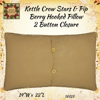 Kettle Grove CROW, STARS & PIP BERRY HOOKED PILLOW