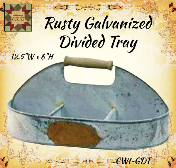 Divided Tray Rusty Galvanized **50% Savings