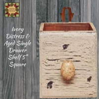 Rustic Distressed & Aged Drawer Shelf 5" Square