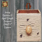 Rustic Distressed & Aged Drawer Shelf 5" Square