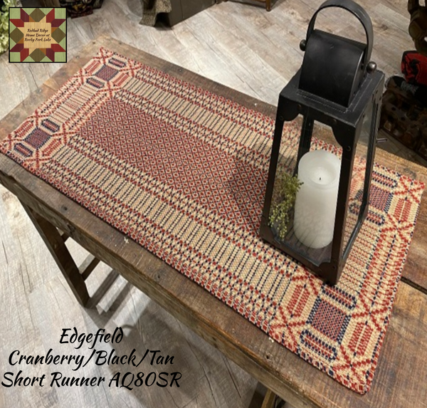 Edgefield Cranberry, Black & Tan Table Top Collection