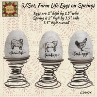Farm Life Eggs on Springs 3/Set
