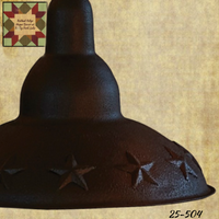 Pendant Light Rustic Black Embossed Star