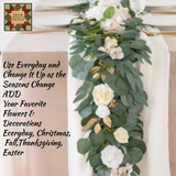 Eucalyptus w/Willow Leaves Silk Garland 6'L