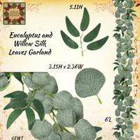 Eucalyptus w/Willow Leaves Silk Garland 6'L