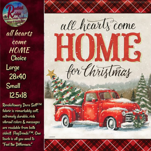 Christmas Red Truck All Hearts Come Home for Christmas 2 Sizes