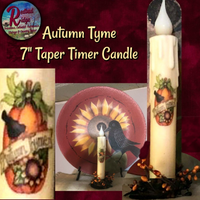 Fall Candle Taper Autumn Tyme Timer Candle 6.5"