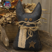 Fall Primitive Scaredy Cat, Stiffened 9.5"H