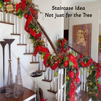 Festive Red Burlap Garland 9'