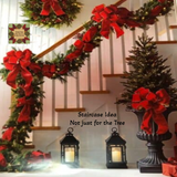 Festive Red Burlap Garland 9'