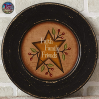 Plate Faith, Family, Friends Wood Star Berry