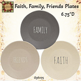 Faith Family Friends 3/Set Plates 6.75"D