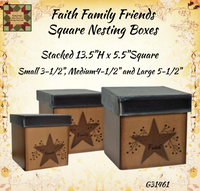 Faith Family Friends Square Nesting Boxes 3 Set