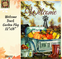 Rustic Welcome Truck w/Windmill Double Sided Garden Flag 12x18