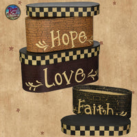 Nesting Boxes ~ Faith, Hope, Love Rustic Distressed