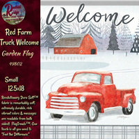 NEW Winter Christmas WELCOME Red Truck Garden or Large Flag
