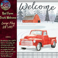 NEW Winter Christmas WELCOME Red Truck Garden or Large Flag