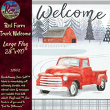 NEW Winter Christmas WELCOME Red Truck Garden or Large Flag