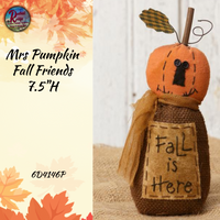 Fall Friends Mr Scarecrow & Mrs Pumpkin 7.5"