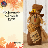 Fall Friends Mr Scarecrow & Mrs Pumpkin 7.5"