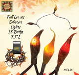 Fall String 35 Lights Grubby Fall Leaves 7.5"