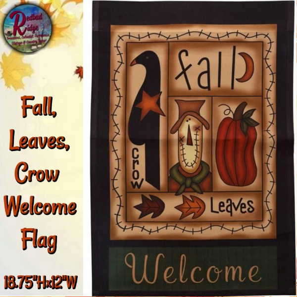 Fall Sampler Garden Flag Leaves Crow Pumpkins