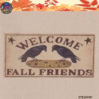 Welcome Fall Friends Embroidered Crow Osenburg Towel